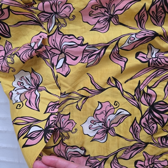 Floral Yellow and Pink Women's Top - Picture 9 of 12